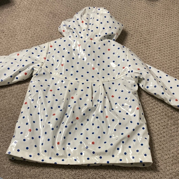 Jacadi White and Blue Raincoat with Hood - Picture 6 of 6